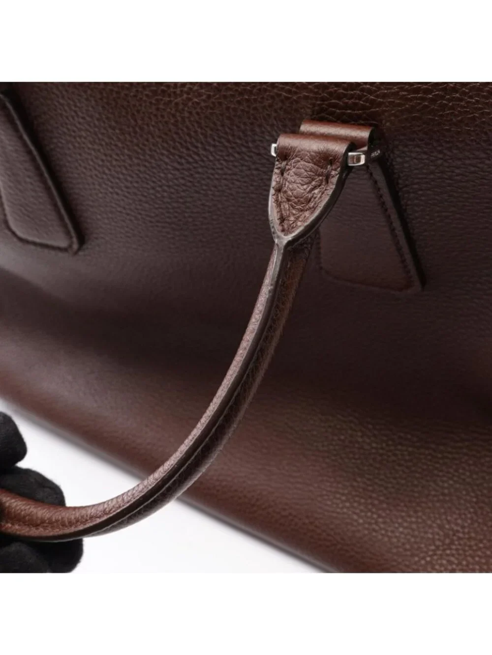 Prada Business Bag VIT.DAINO Brown Leather Triangle Logo